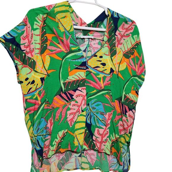 Karlie Top For Women Size Small Tropical Hawaiian Shirt Relax Fit - Picture 2 of 12